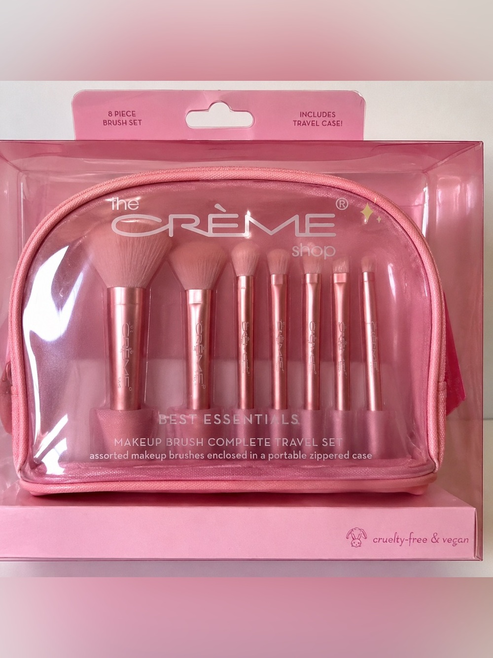 The Crème Shop Best Essentials 8 - Piece Makeup Brush Travel Set